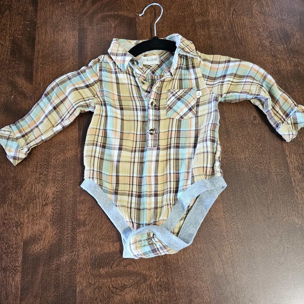 Plaid Long-Sleeve Kids Bodysuit